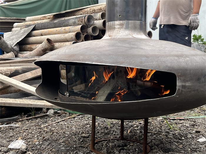 wood burning fireplace