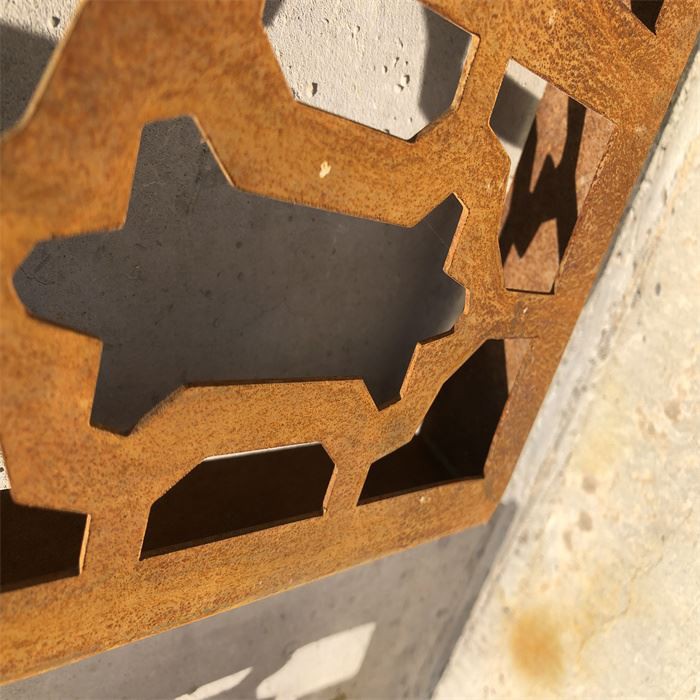 Decorative Outdoor Corten Steel Screen Fence
