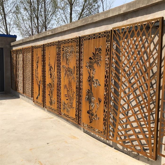 Decorative Outdoor Corten Steel Screen Fence