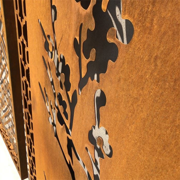 Decorative Outdoor Corten Steel Screen Fence