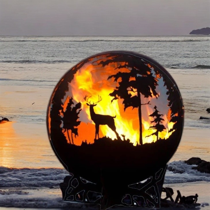 metal sphere fire pit
