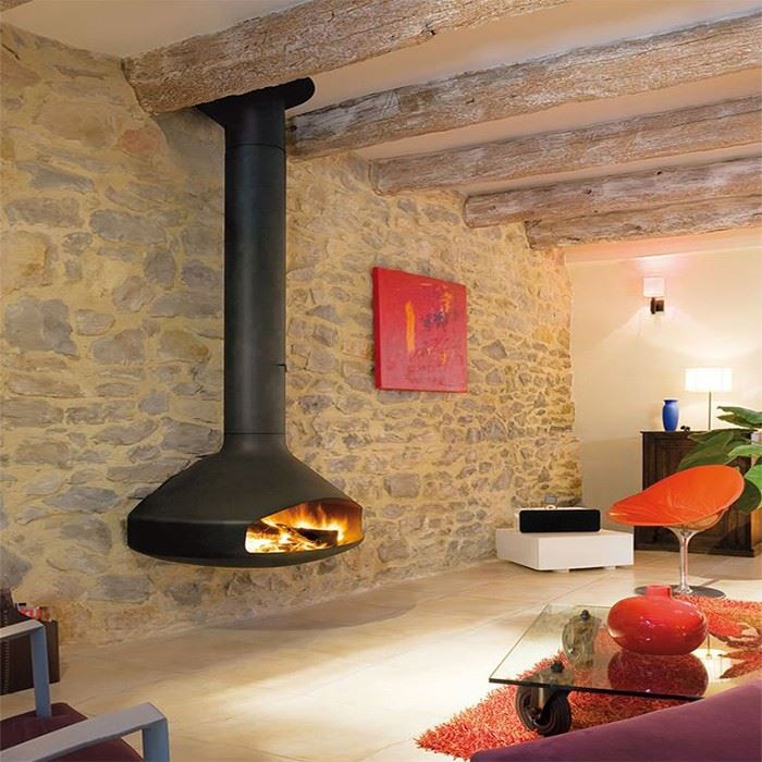 hung fireplace
