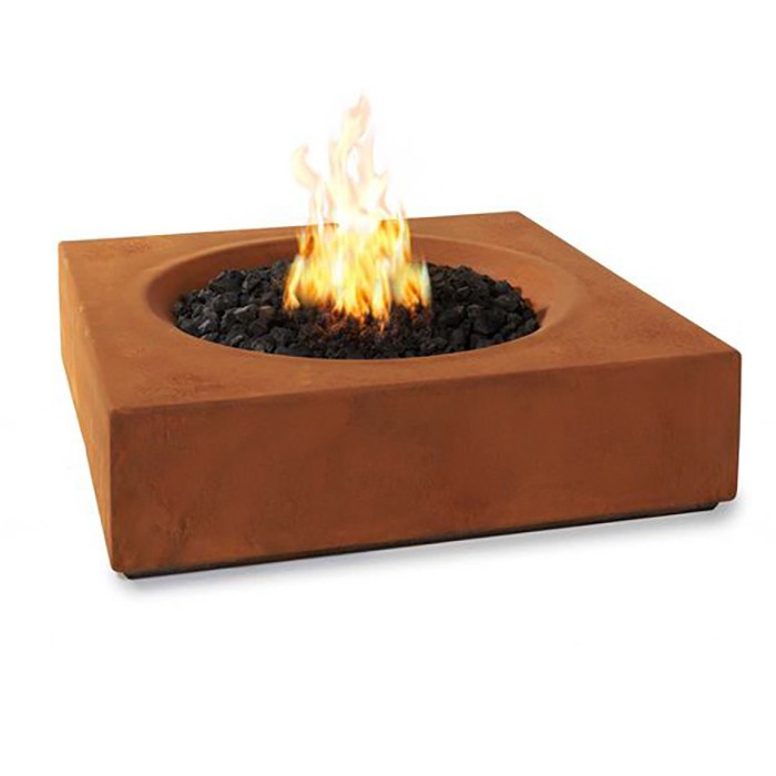 round portable propane gas fire pit