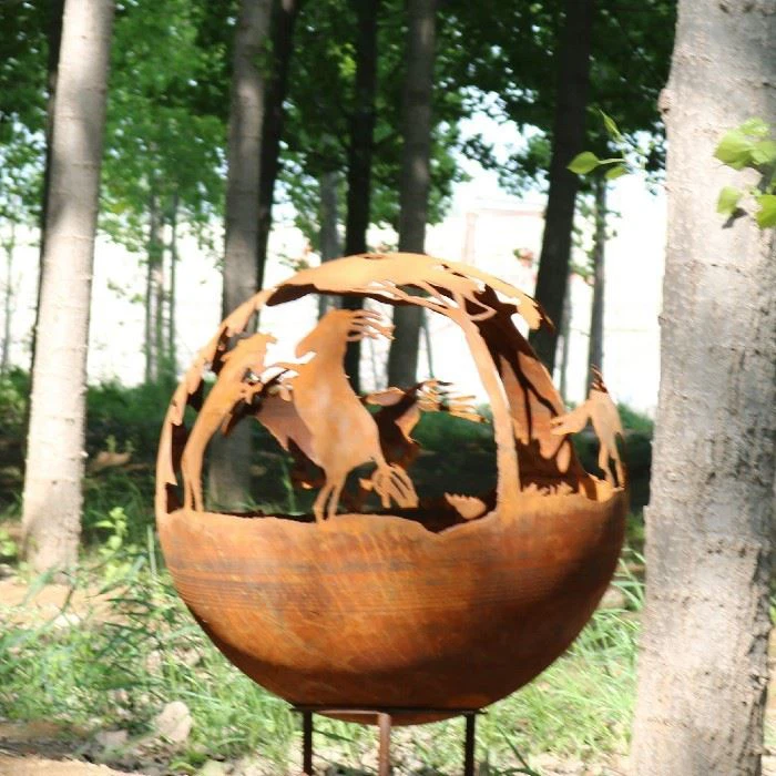 Steel Wood Burning Fire Hemisphere