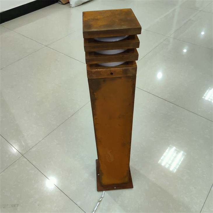 Corten Steel Bollard Light