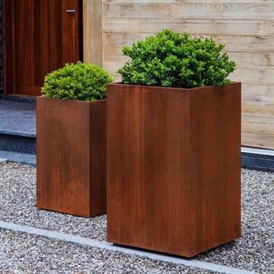 Square Corten Steel Flowerpots